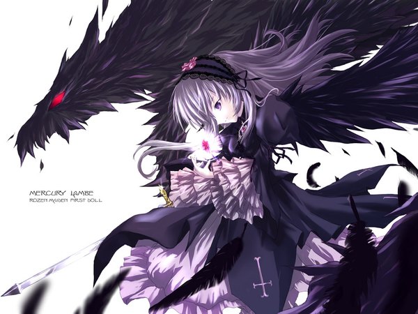 Anime picture 1024x768 with rozen maiden suigintou tagme