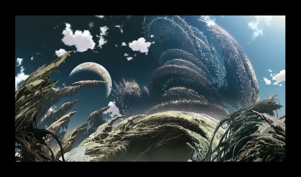 Anime picture 1943x1141 with original magewappa z highres wide image sky cloud (clouds) border no people landscape planet