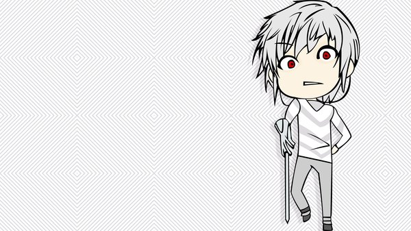 Anime picture 1600x900 with to aru majutsu no index j.c. staff accelerator red eyes wide image white background chibi