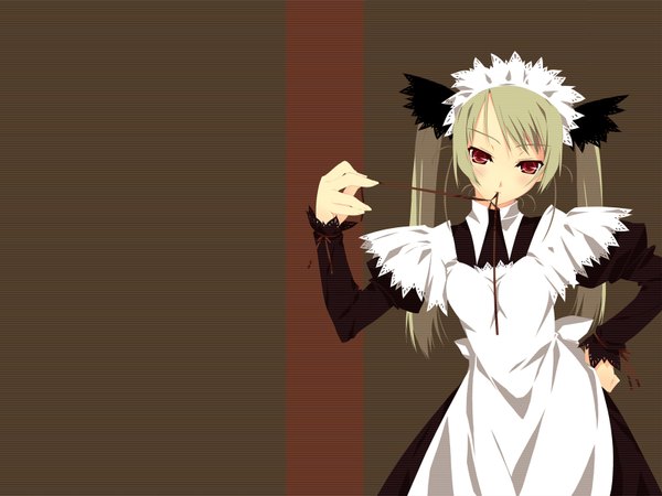 Anime picture 1600x1200 with f-ism murakami suigun maid vector brown background