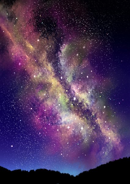 Anime picture 2507x3541 with original yakoh tall image highres sky night night sky no people milky way star (stars)