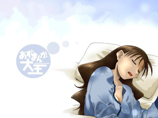 Anime picture 1600x1200 with azumanga daioh j.c. staff tanizaki yukari azuma kiyohiko sleeping girl pajamas