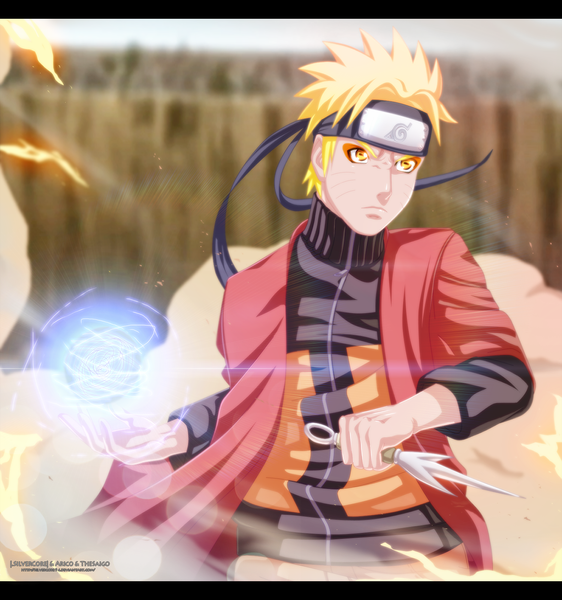 Anime picture 1500x1600 with naruto studio pierrot naruto (series) uzumaki naruto silvercore94 single tall image short hair blonde hair orange eyes coloring magic facial mark light smoke whisker markings angry jinchuriki boy weapon