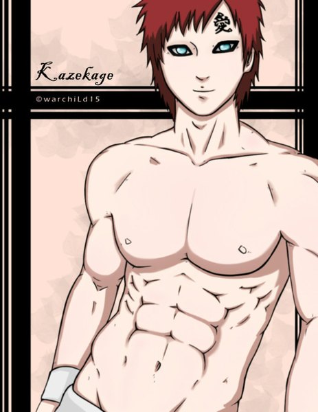 Anime picture 1000x1296 with naruto studio pierrot naruto (series) gaara single tall image looking at viewer short hair blue eyes light erotic simple background red hair inscription jinchuriki boy