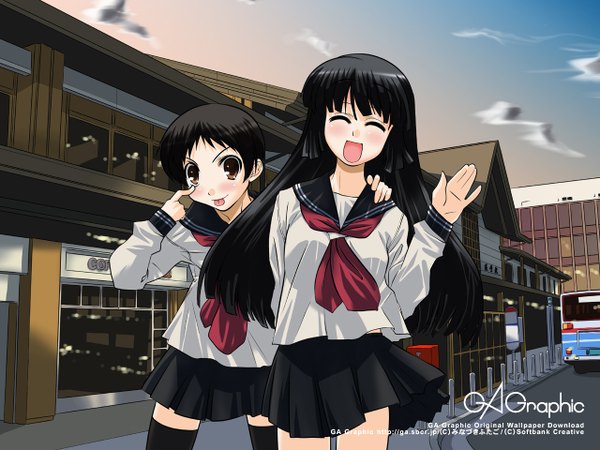 Anime picture 1280x960 with gagraphic wallpaper girl uniform school uniform serafuku minazuki futago
