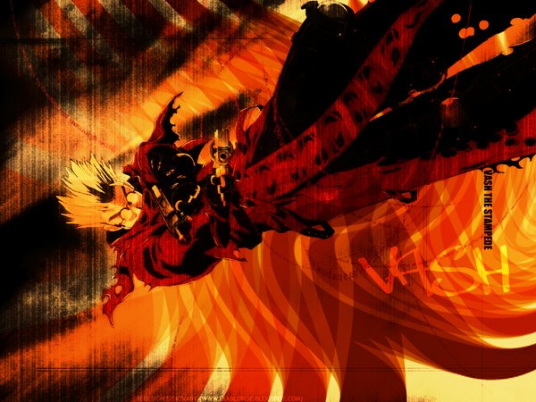 Anime picture 1024x768 with trigun vash the stampede gun pistol tagme