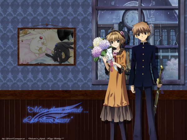 Anime picture 1600x1200 with tsubasa reservoir chronicle clamp sakura hime syaoran sakura-hime