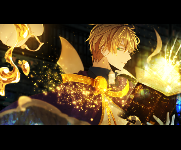 Anime picture 1024x850 with axis powers hetalia studio deen united kingdom (hetalia) enkei datsumou-shou single looking at viewer short hair brown hair holding green eyes magic letterboxed boy gloves earrings book (books) cape jewelry cup drink