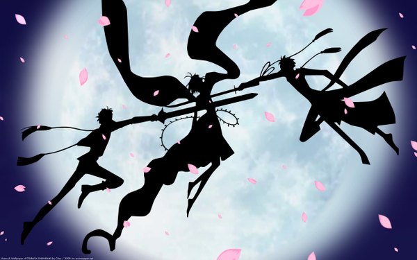 Anime picture 2560x1600 with tsubasa reservoir chronicle clamp sakura hime syaoran li xiaolang highres wide image moon