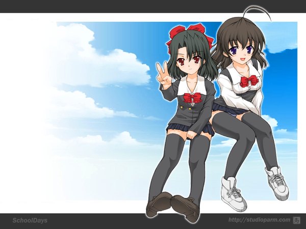 Anime picture 1600x1200 with school days saionji sekai kiyoura setsuna