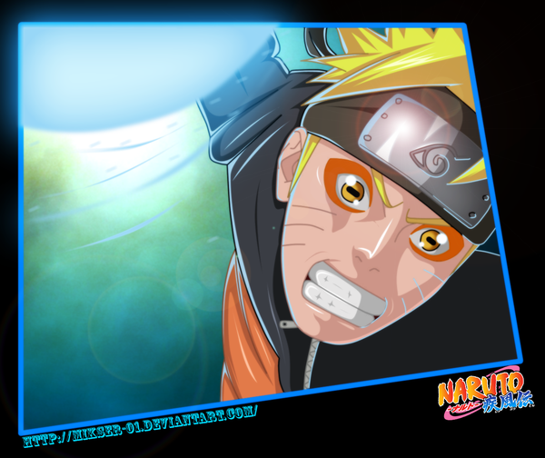 Anime picture 1307x1100 with naruto studio pierrot naruto (series) uzumaki naruto gold-mk single short hair blonde hair inscription orange eyes grin coloring magic facial mark light whisker markings angry jinchuriki boy bandana