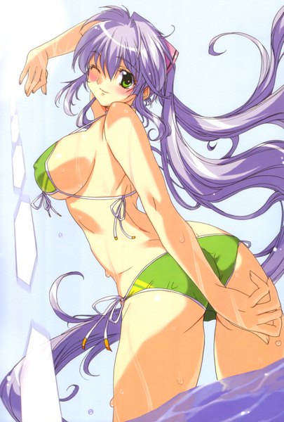 Anime picture 1350x2000 with tsubame syndrome kurashiki tsubame akane kotetsu tall image light erotic wet swimsuit bikini