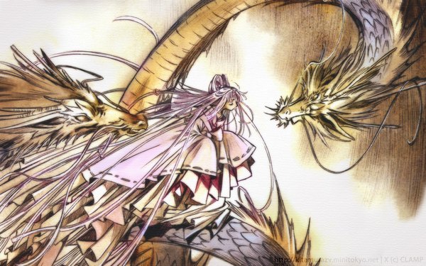 Anime picture 1920x1200 with x clamp princess hinoto highres wide image dragon