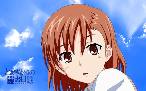 Anime picture 1920x1200 with to aru majutsu no index j.c. staff misaka mikoto single highres wide image sky close-up vector girl