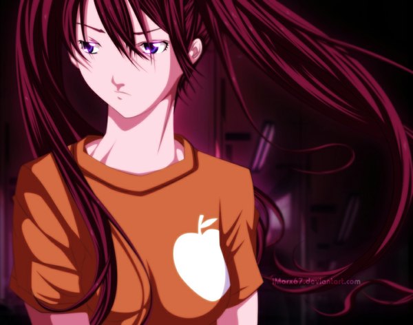 Anime picture 1000x787 with air gear toei animation noyamano ringo eroishi single long hair purple eyes twintails red hair coloring sad girl uniform gym uniform