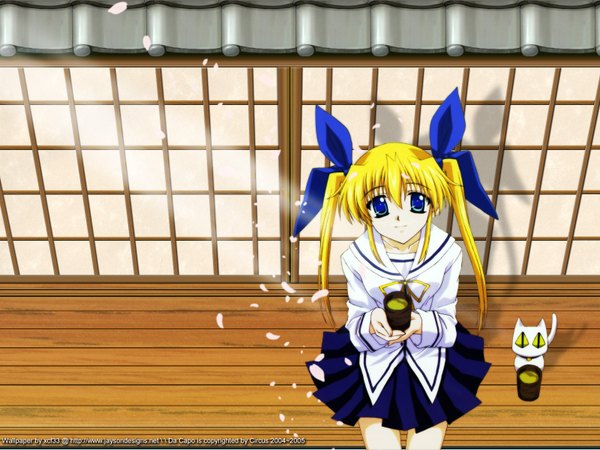 Anime picture 1600x1200 with da capo yoshino sakura blue eyes blonde hair twintails girl uniform school uniform