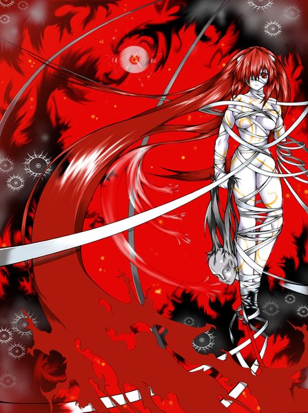 Anime picture 1500x2011 with elfen lied arms corporation lucy tall image light erotic bandage (bandages)