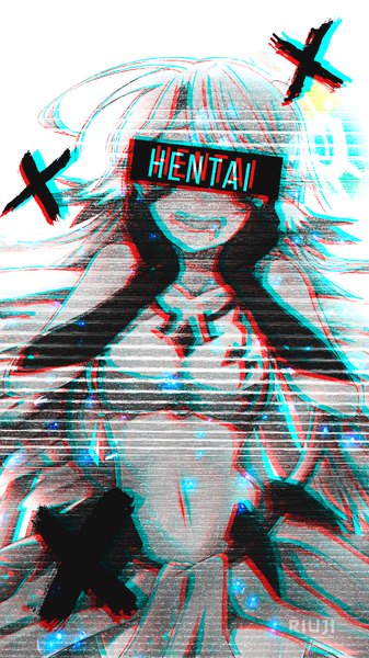 Anime picture 1080x1920 with no game no life madhouse jibril (no game no life) tagme (artist) tsukihi single long hair tall image light erotic midriff text monochrome third-party edit covering eye (eyes) hands on face romaji text yandere trance girl navel