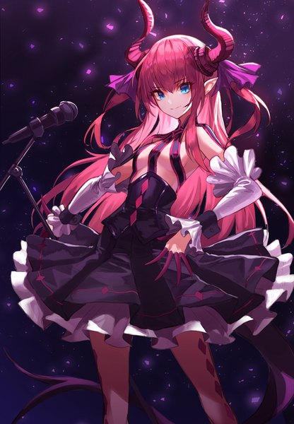Anime picture 2000x2886 with fate (series) fate/extra fate/extra ccc elizabeth bathory (fate) (all) elizabeth bathory (fate) peulopi single long hair tall image looking at viewer blush fringe highres breasts light erotic smile hair between eyes standing twintails holding