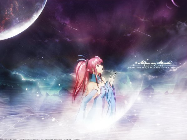 Anime picture 1600x1200 with mobile suit gundam gundam seed sunrise (studio) lacus clyne sky moon