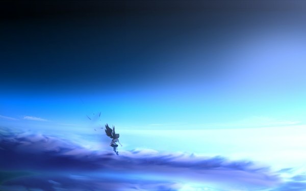 イラスト 2000x1250 と 東方 射命丸文 吉岡よしこ highres wide image 空 cloud (clouds) 女の子 翼