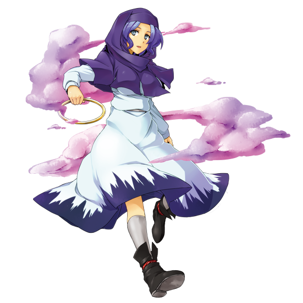 Anime picture 3541x3541 with touhou kumoi ichirin unzan highres purple hair grey eyes transparent background girl