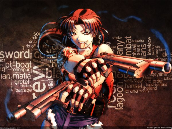 Anime picture 1600x1200 with black lagoon madhouse revy (black lagoon) signed tagme