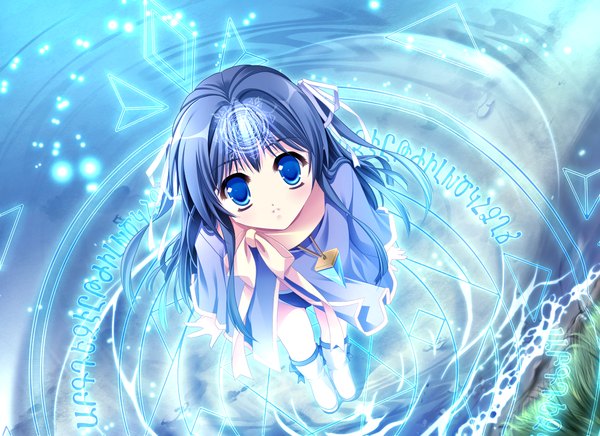 Anime picture 1244x904 with toki o kanaderu waltz thuya de single long hair blue eyes black hair game cg loli girl