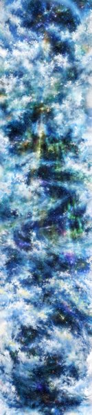 Anime picture 1200x5338 with original iy (tsujiki) tall image cloud (clouds) shooting star constellation milky way star (stars)