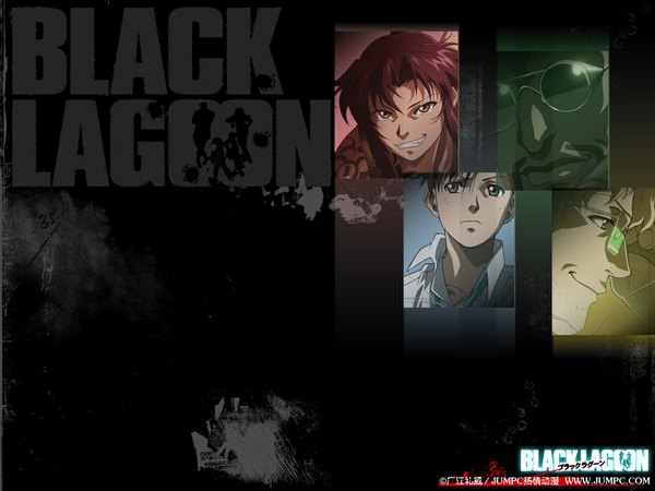 Anime picture 1024x768 with black lagoon madhouse revy (black lagoon) okajima rokuro dutch (black lagoon) benny (black lagoon)