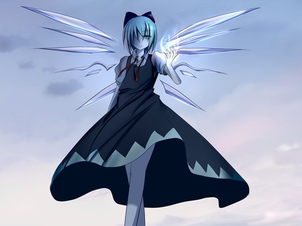 Anime picture 1600x1200 with touhou cirno sky girl tagme