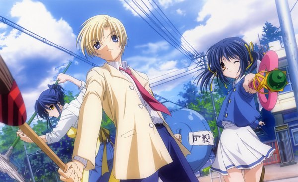 Anime picture 4123x2532 with clannad key (studio) sunohara mei sunohara youhei sagara misae highres wide image