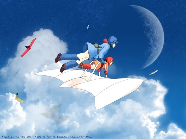 Anime picture 1600x1200 with kaze no tani no nausicaa studio ghibli nausicaa nona (artist) moon