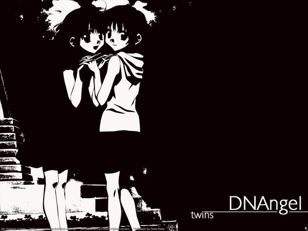 Anime picture 1600x1200 with d.n.angel xebec black background monochrome tagme