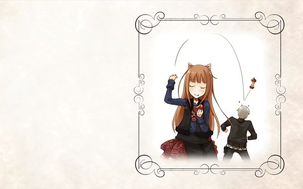 Anime picture 1680x1050 with spice and wolf horo craft lawrence wide image apple