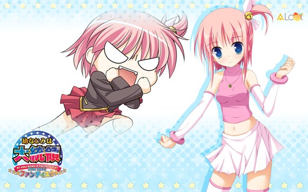 Anime picture 1920x1200 with osananajimi wa daitouryou (game) highres blue eyes wide image pink hair loli girl kouchuusen jeremiah
