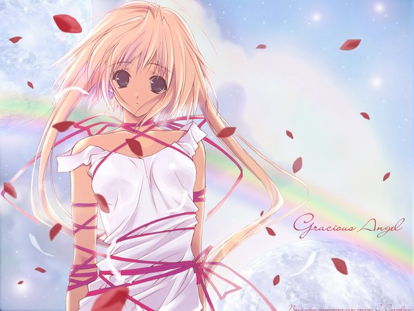 Anime picture 1600x1200 with eve license organization linaria phalaenopsis suzuhira hiro sky ribbon (ribbons) rainbow elo
