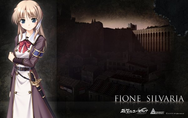 Anime picture 1920x1200 with aiyoku no eustia fione silvaria highres blue eyes blonde hair wide image