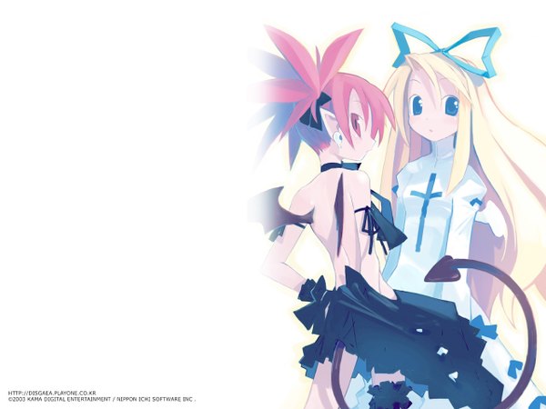 Anime picture 1280x960 with disgaea etna (disgaea) flonne white background tagme