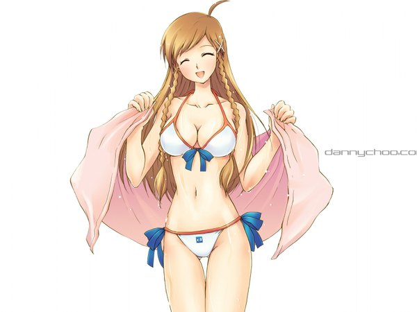 Anime picture 1600x1200 with mirai millenium suenaga mirai light erotic swimsuit bikini white bikini