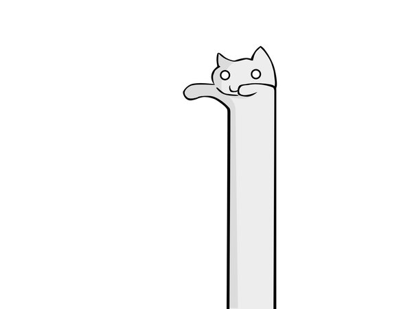 Аниме картинка 1600x1200 с futaba channel 4chan longcat белый фон мем internet кот (кошка)