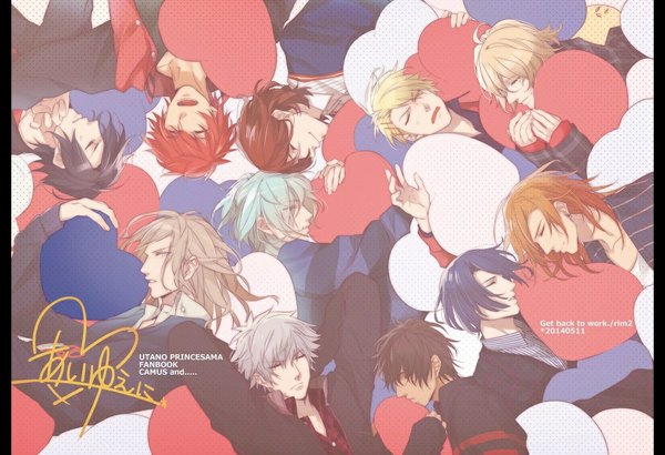 Anime picture 1000x684 with uta no prince-sama a-1 pictures jinguji ren hijirikawa masato ichinose tokiya ittoki otoya kurusu shou shinomiya natsuki mikaze ai kurosaki ranmaru kotobuki reiji camus aijima cecil rim2 long hair short hair blue eyes black hair blonde hair brown hair