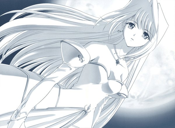 Anime picture 1990x1454 with shingetsutan tsukihime type-moon arcueid brunestud shirotsumekusa highres moon