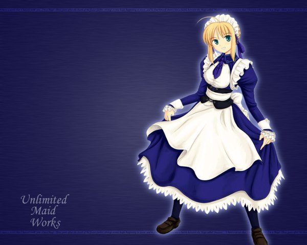 Anime picture 1280x1024 with fate (series) fate/stay night studio deen type-moon artoria pendragon (all) saber maid