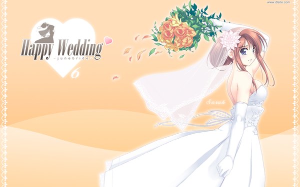 Anime picture 1920x1200 with dlsite.com highres wide image dress wedding dress