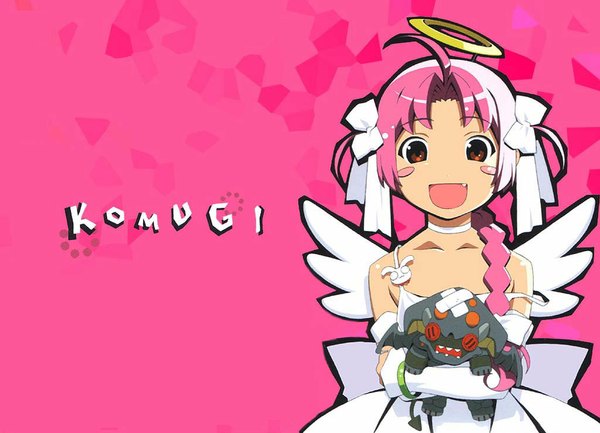 Anime picture 1024x740 with nurse witch komugi-chan tatsunoko nakahara komugi pink background tagme komugi-chan magikarte