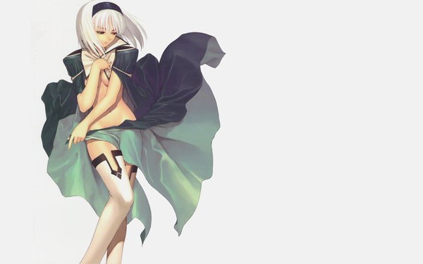 Anime picture 1920x1200 with shining (series) shining tears blanc neige tony taka highres light erotic wide image white background third-party edit extended girl