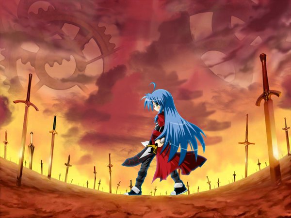 Anime picture 1200x900 with fate (series) fate/stay night lucky star kyoto animation studio deen type-moon izumi konata archer (fate) cosplay parody unlimited blade works girl
