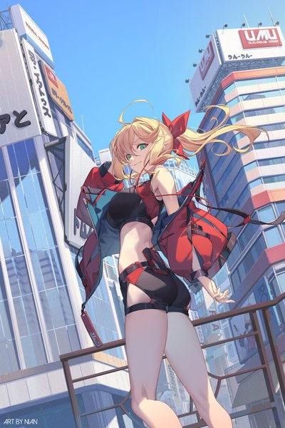 Anime picture 2000x3000 with fate (series) fate/grand order fate/extra nero claudius (fate) nero claudius (fate/extra) nian (zhanian) single long hair tall image looking at viewer fringe highres breasts blonde hair smile hair between eyes standing green eyes signed payot