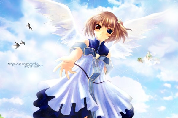 Аниме картинка 1600x1067 с angelic serenade lasty farson naruse chisato небо крылья